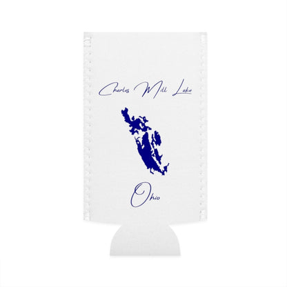 Ohio  Charles  Mill  Lake  Slim  Can  Koozie  front  position  view  from  flat-front  white.webp