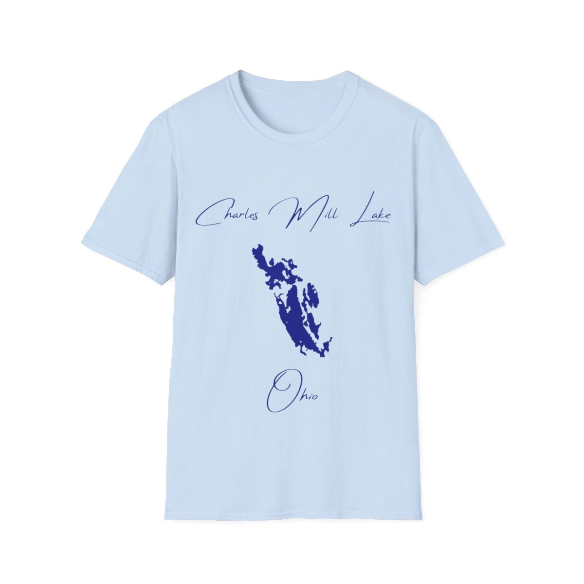 Ohio  Charles  Mill  Lake  T-shirt  front  position  view  from  front  light  blue.webp