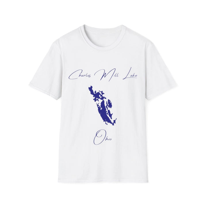 Ohio  Charles  Mill  Lake  T-shirt  front  position  view  from  front  white.webp