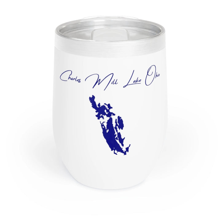 Ohio  Charles  Mill  Lake  Wine  Tumbler  front  position  view  from  front  white.webp
