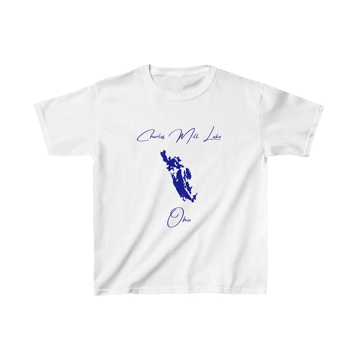 Ohio  Charles  Mill  Lake  Youth  T-shirt  front  position  view  from  front  white.webp
