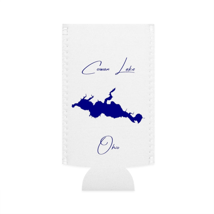Ohio  Cowan  Lake  Slim  Can  Koozie  front  position  view  from  flat-front  white.webp