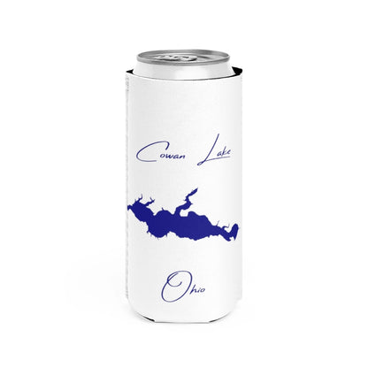 Ohio  Cowan  Lake  Slim  Can  Koozie  front  position  view  from  front  white.webp