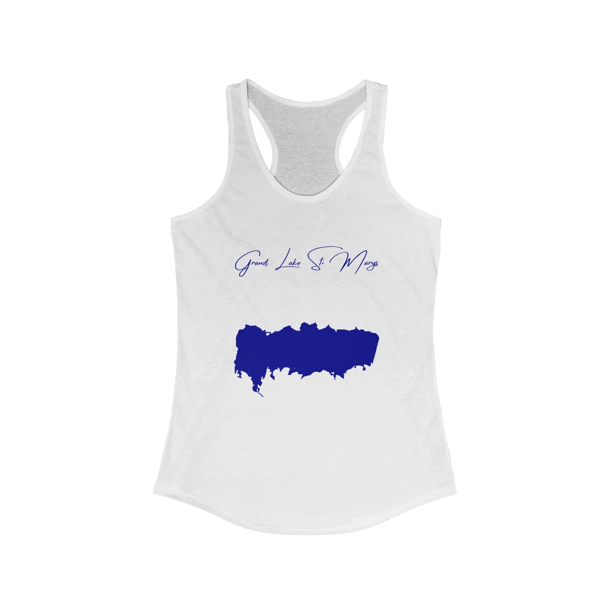 Ohio  Grand  Lake  St.  Marys  Racerback-Tank  front  position  view  from  front  solid  white.webp