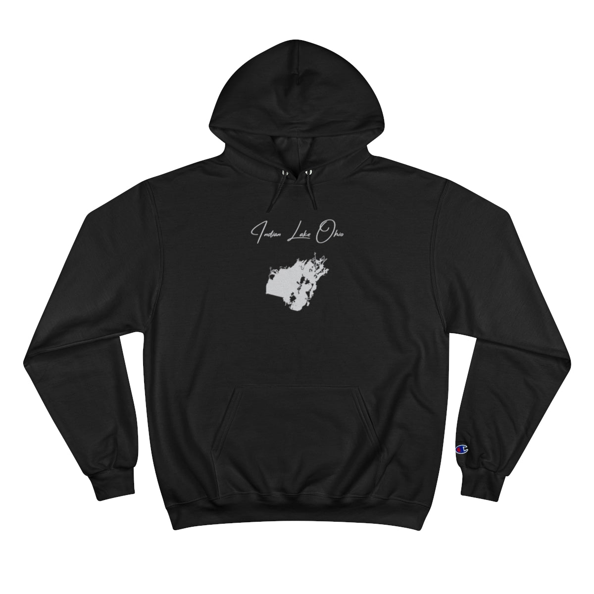 Ohio  Indian  Lake  Hoodie  front  position  view  from  front  black.webp