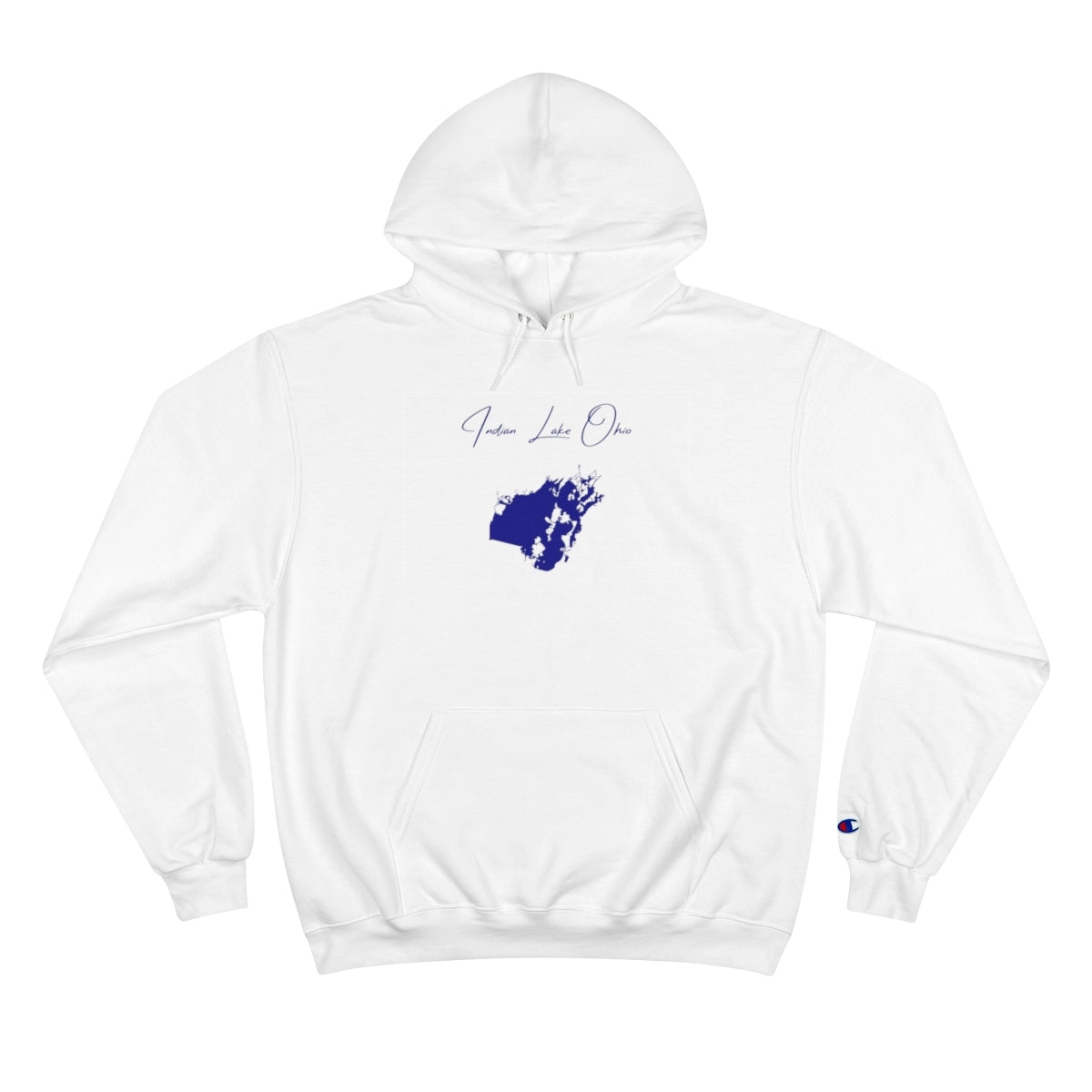 Ohio  Indian  Lake  Hoodie  front  position  view  from  front  white.webp