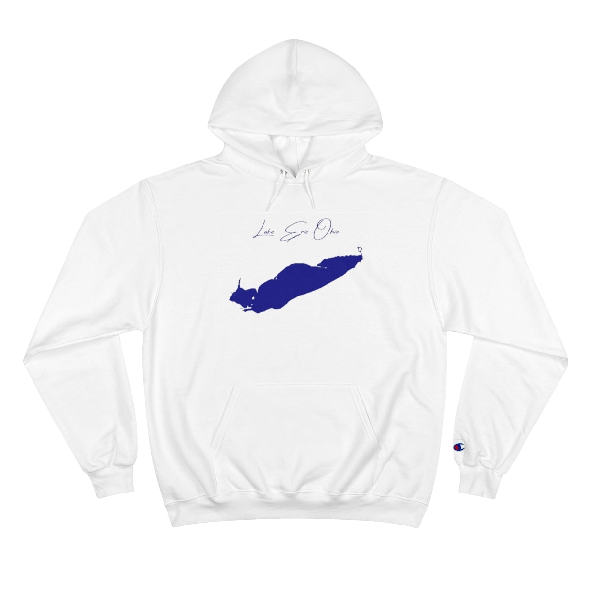 Ohio  Lake  Erie  Hoodie  front  position  view  from  front  white.webp