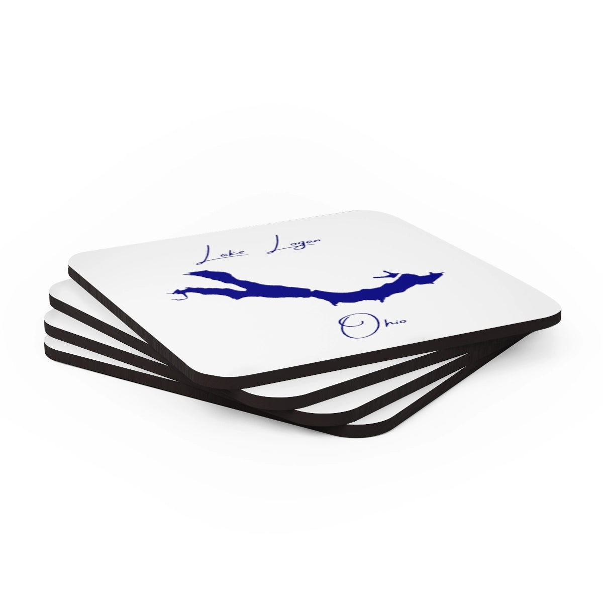 Ohio  Lake  Logan  Coaster  Set  front  position  view  from  stacked  3.75  x  3.75.webp