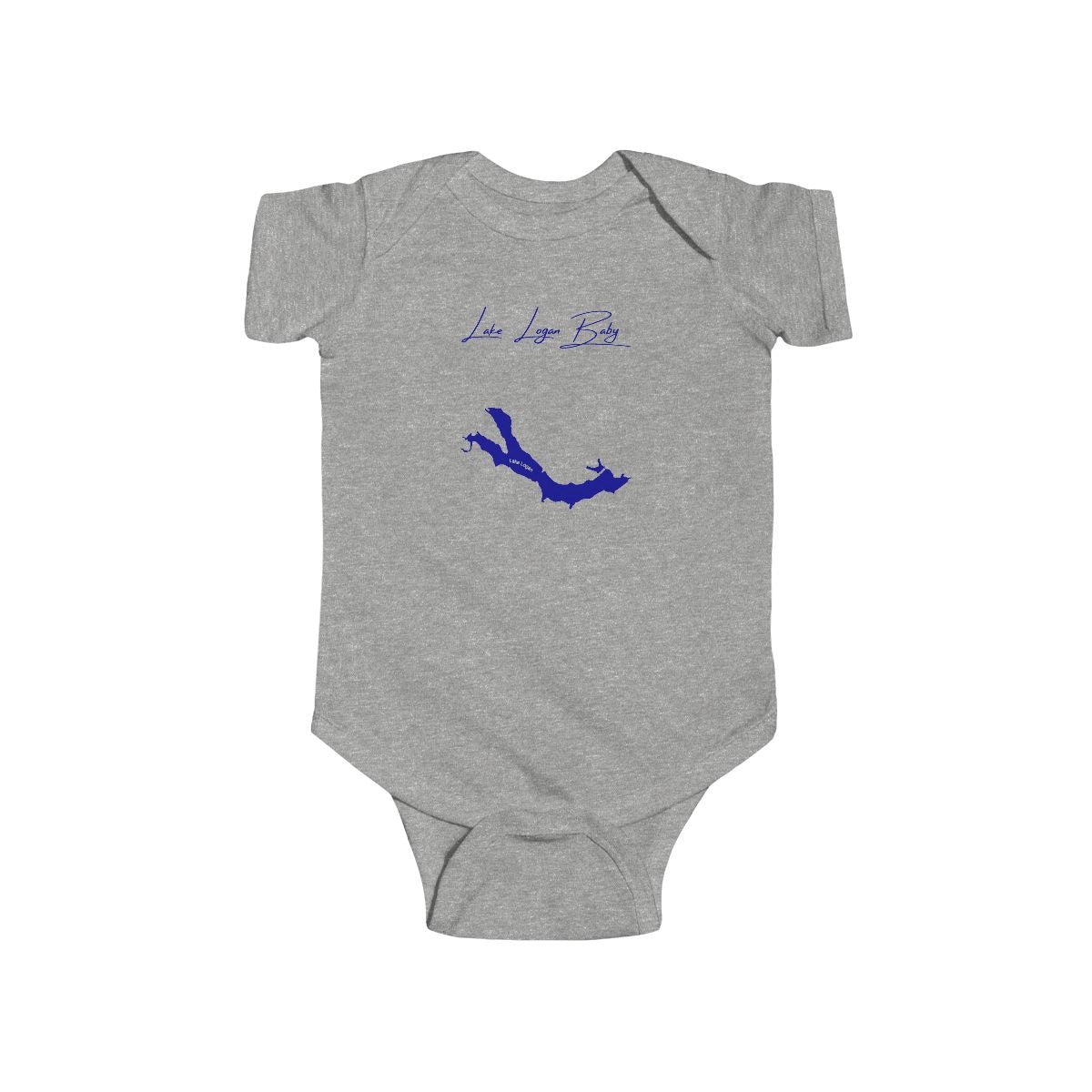 Ohio  Lake  Logan  Onesie  front  position  view  from  front  heather.webp