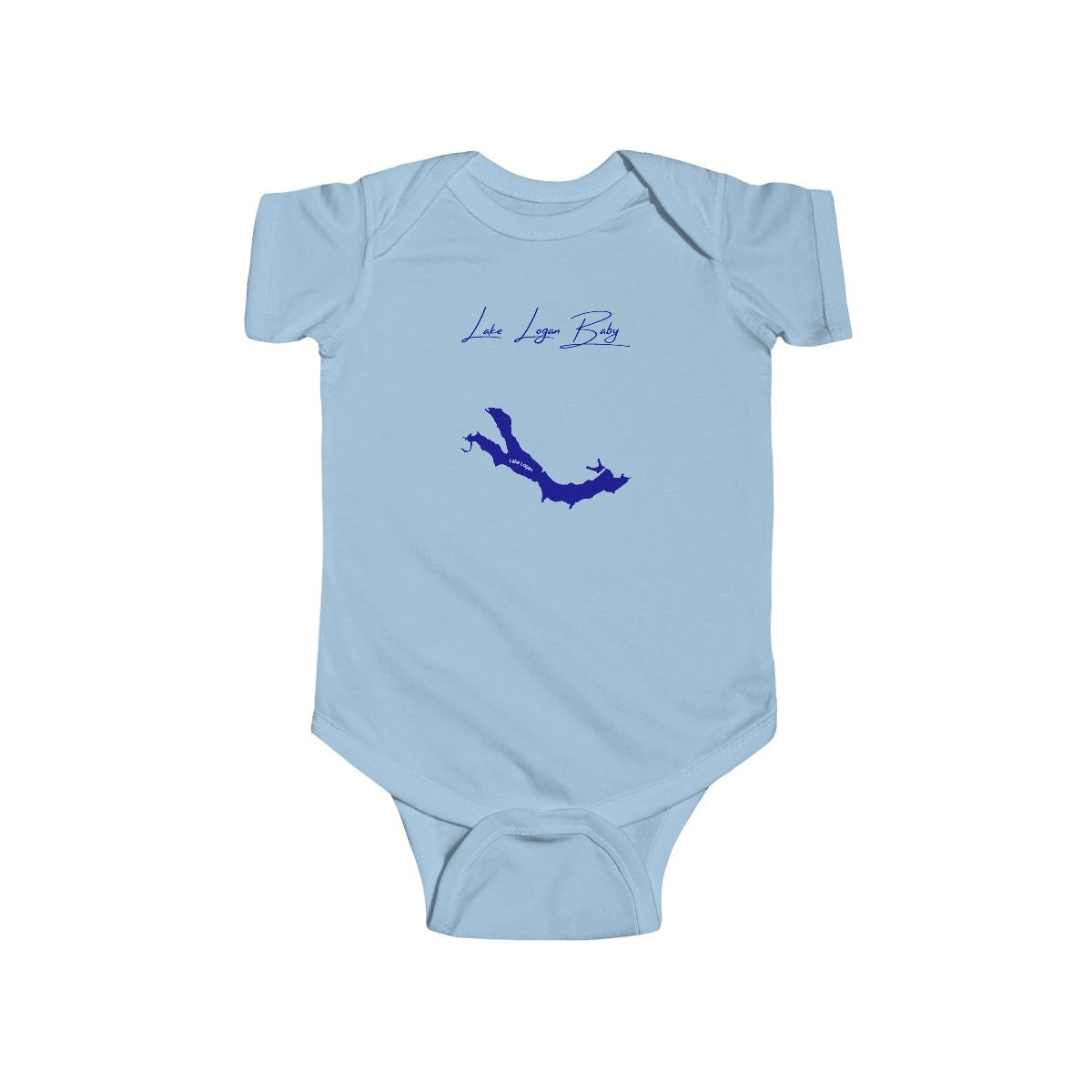 Ohio  Lake  Logan  Onesie  front  position  view  from  front  light  blue.webp