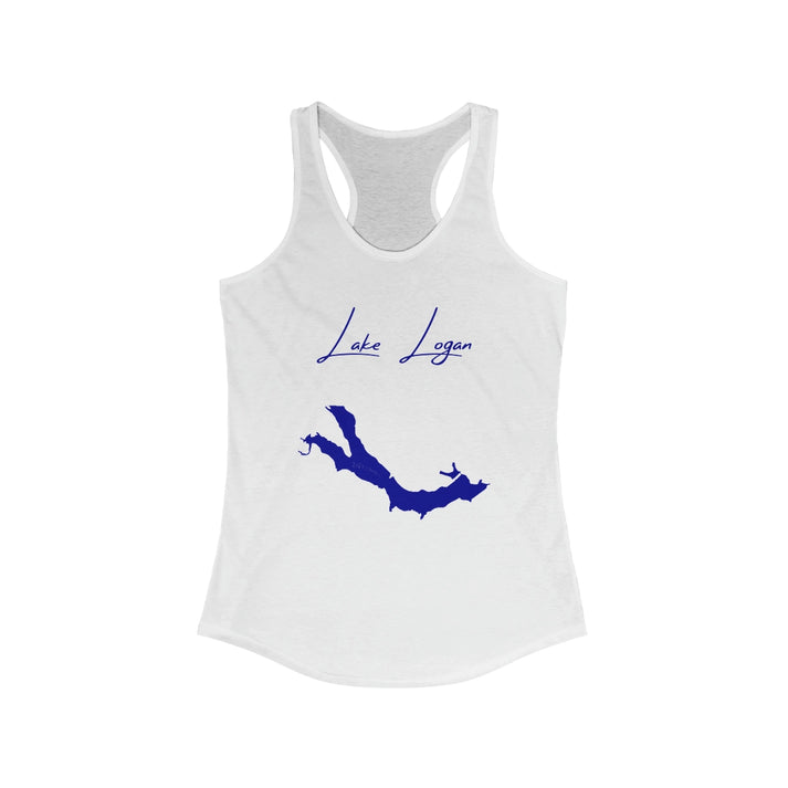 Ohio  Lake  Logan  Racerback-Tank  front  position  view  from  front  solid  white.webp