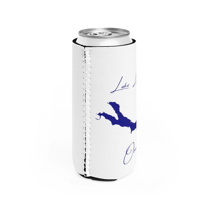 Ohio  Lake  Logan  Slim  Can  Koozie  all  position  view  from  right  white.webp