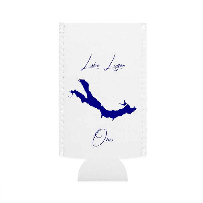 Ohio  Lake  Logan  Slim  Can  Koozie  front  position  view  from  flat-front  white.webp
