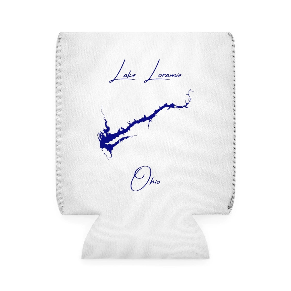 Ohio  Lake  Loramie  Can  Koozie  front  position  view  from  front-1  white.webp