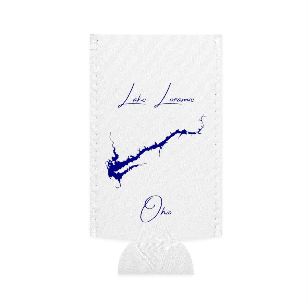 Ohio  Lake  Loramie  Slim  Can  Koozie  front  position  view  from  flat-front  white.webp