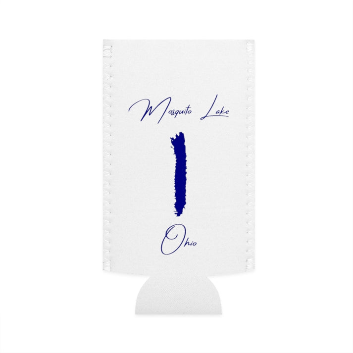 Ohio  Mosquito  Lake  Slim  Can  Koozie  front  position  view  from  flat-front  white.webp