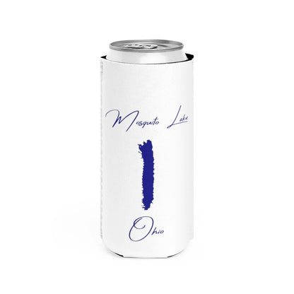 Ohio  Mosquito  Lake  Slim  Can  Koozie  front  position  view  from  front  white.webp