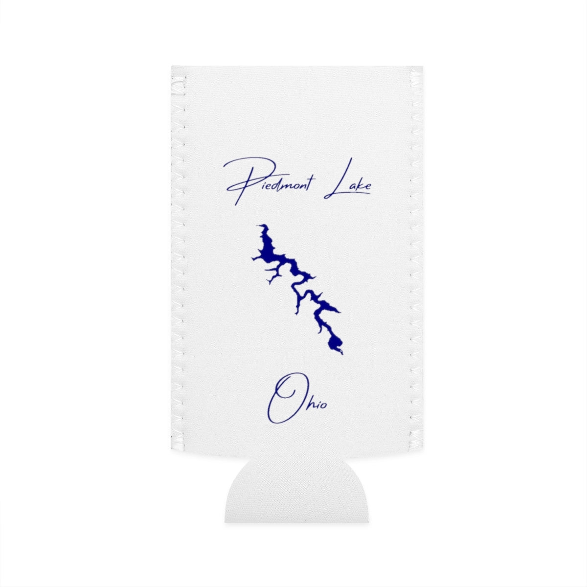 Ohio  Piedmont  Lake  Slim  Can  Koozie  front  position  view  from  flat-front  white.webp