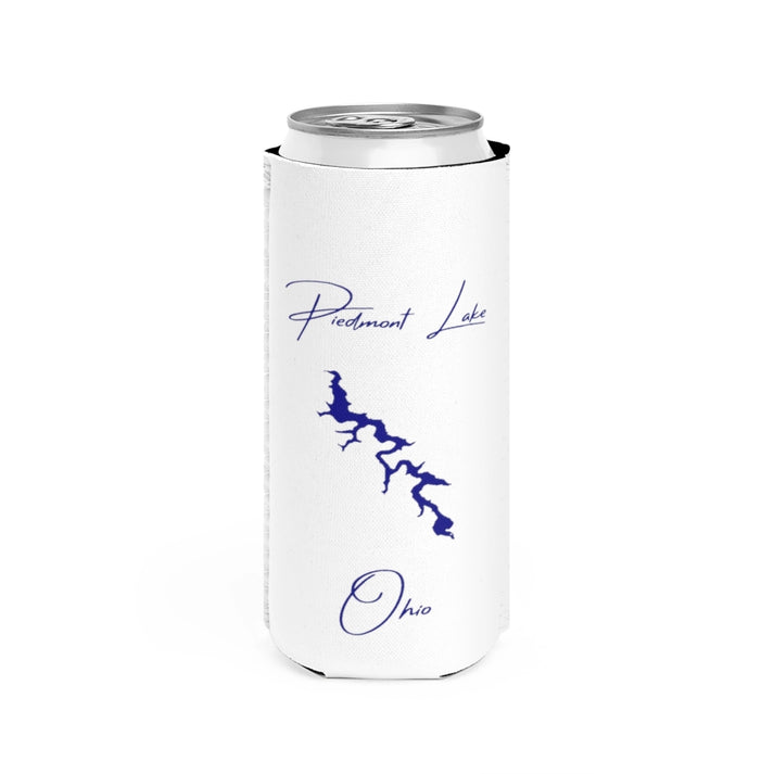 Ohio  Piedmont  Lake  Slim  Can  Koozie  front  position  view  from  front  white.webp
