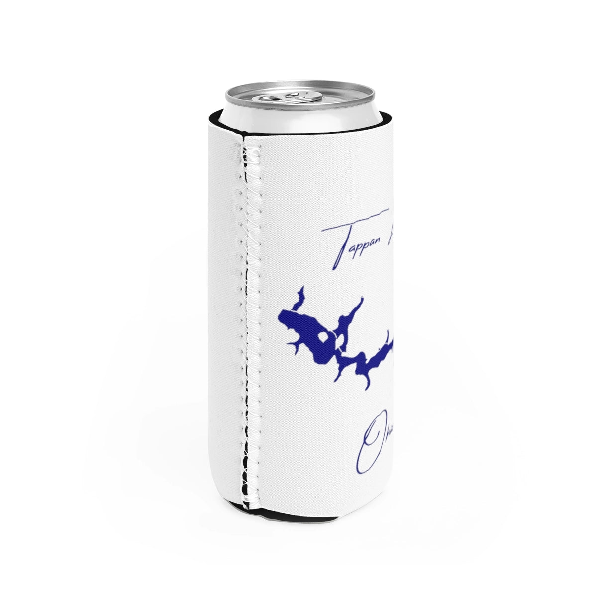 Ohio  Tappan  Lake  Slim  Can  Koozie  all  position  view  from  right  white.webp