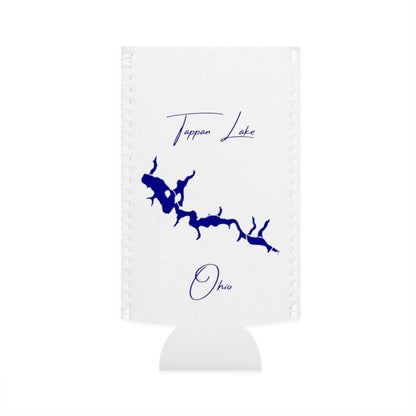 Ohio  Tappan  Lake  Slim  Can  Koozie  front  position  view  from  flat-front  white.webp