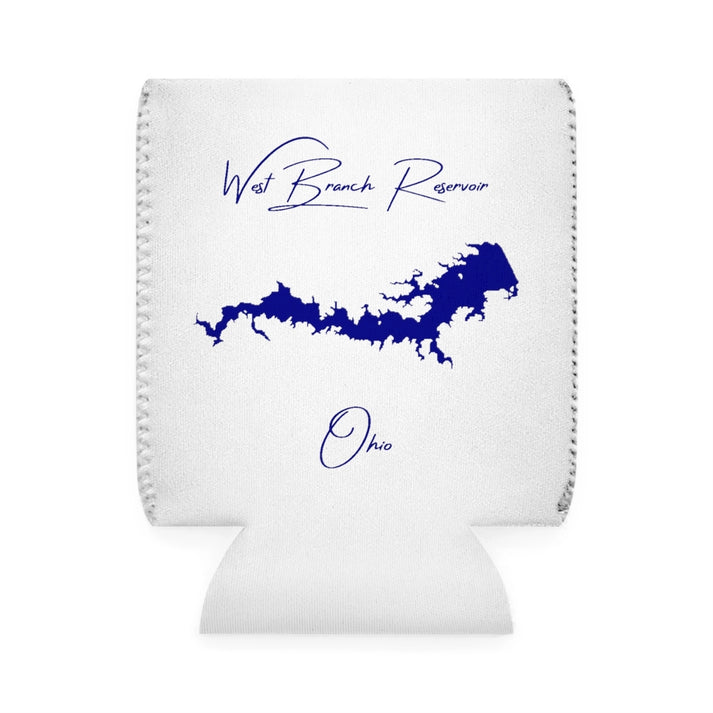 Ohio  West  Branch  Reservoir  Can  Koozie  front  position  view  from  front-1  white.webp