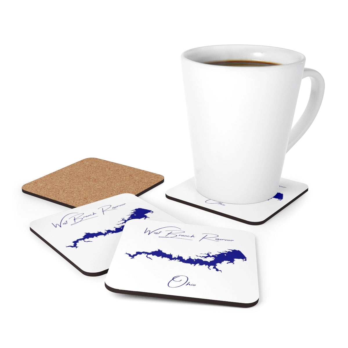 Ohio  West  Branch  Reservoir  Coaster  Set  front  position  view  from  context-1  3.75  x  3.75.webp