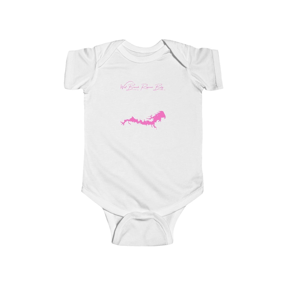 Ohio  West  Branch  Reservoir  Onesie  front  position  view  from  front  white.webp