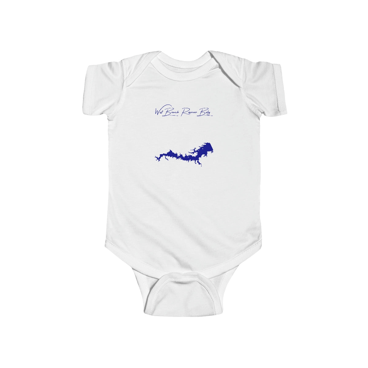 Ohio  West  Branch  Reservoir  Onesie  front  position  view  from  front  white.webp