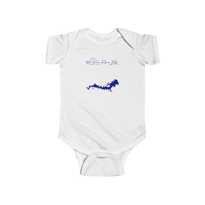 Ohio  West  Branch  Reservoir  Onesie  front  position  view  from  front  white.webp