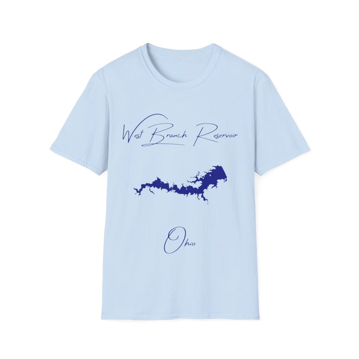 Ohio  West  Branch  Reservoir  T-shirt  front  position  view  from  front  light  blue.webp
