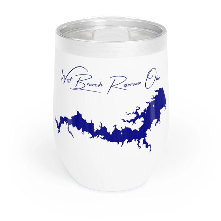 Ohio  West  Branch  Reservoir  Wine  Tumbler  front  position  view  from  front  white.webp