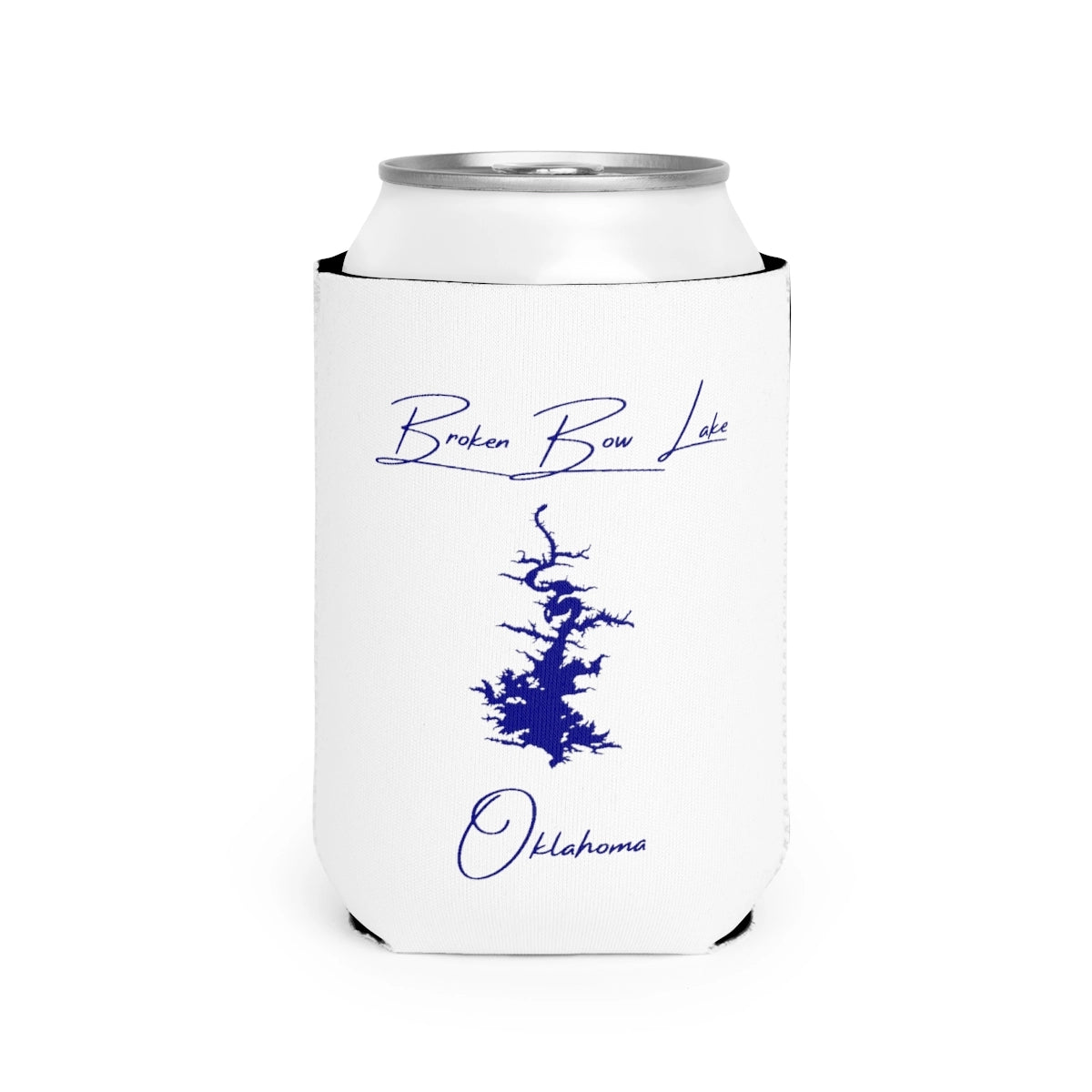 Oklahoma  Broken  Bow  Lake  Can  Koozie  front  position  view  from  front-2  white.webp