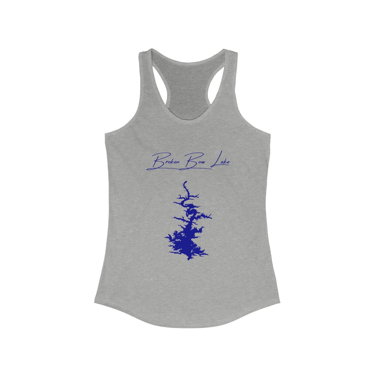 Oklahoma  Broken  Bow  Lake  Racerback-Tank  front  position  view  from  front  heather  grey.webp