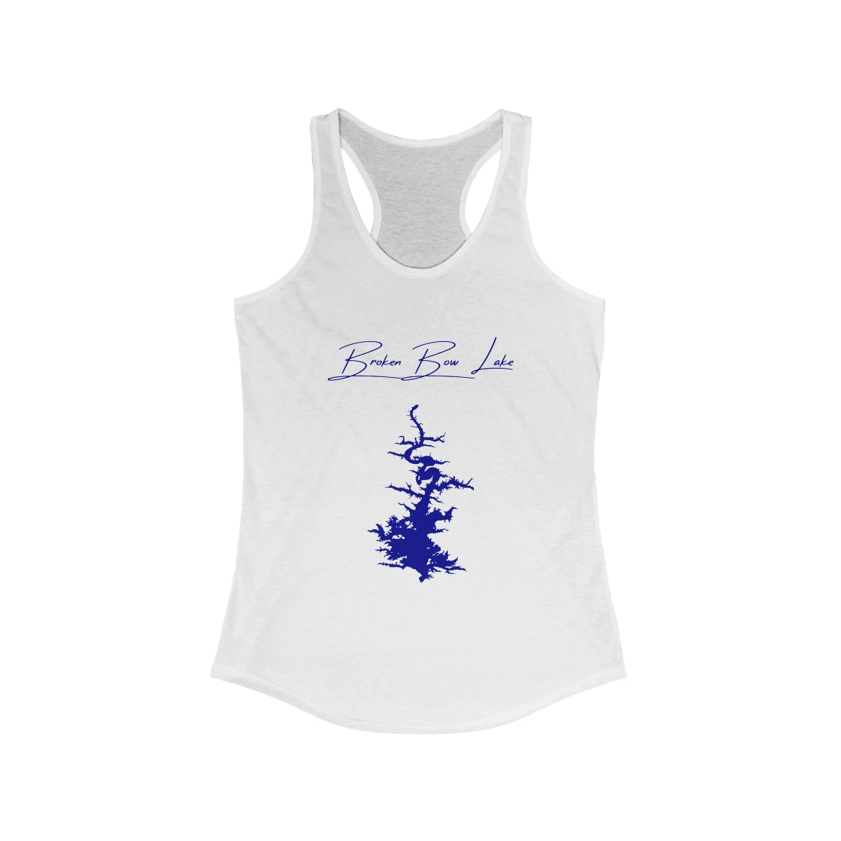 Oklahoma  Broken  Bow  Lake  Racerback-Tank  front  position  view  from  front  solid  white.webp