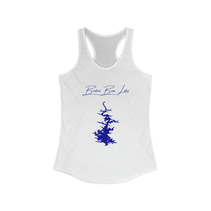 Oklahoma  Broken  Bow  Lake  Racerback-Tank  front  position  view  from  front  solid  white.webp