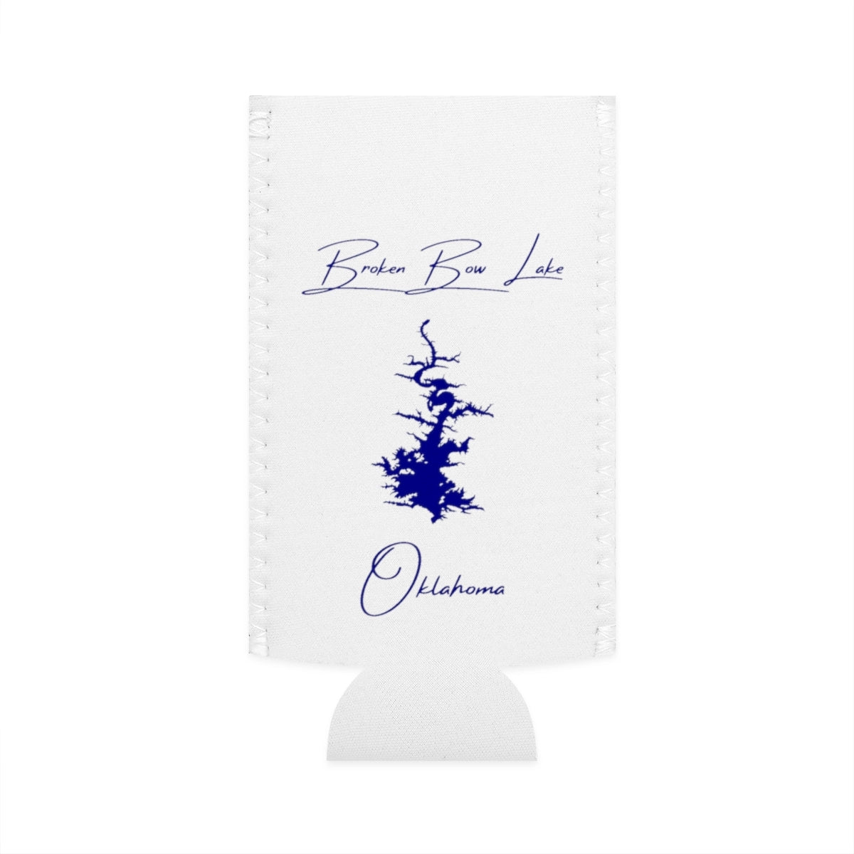 Oklahoma  Broken  Bow  Lake  Slim  Can  Koozie  front  position  view  from  flat-front  white.webp