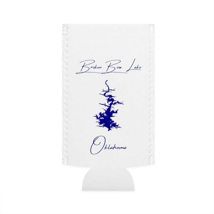 Oklahoma  Broken  Bow  Lake  Slim  Can  Koozie  front  position  view  from  flat-front  white.webp