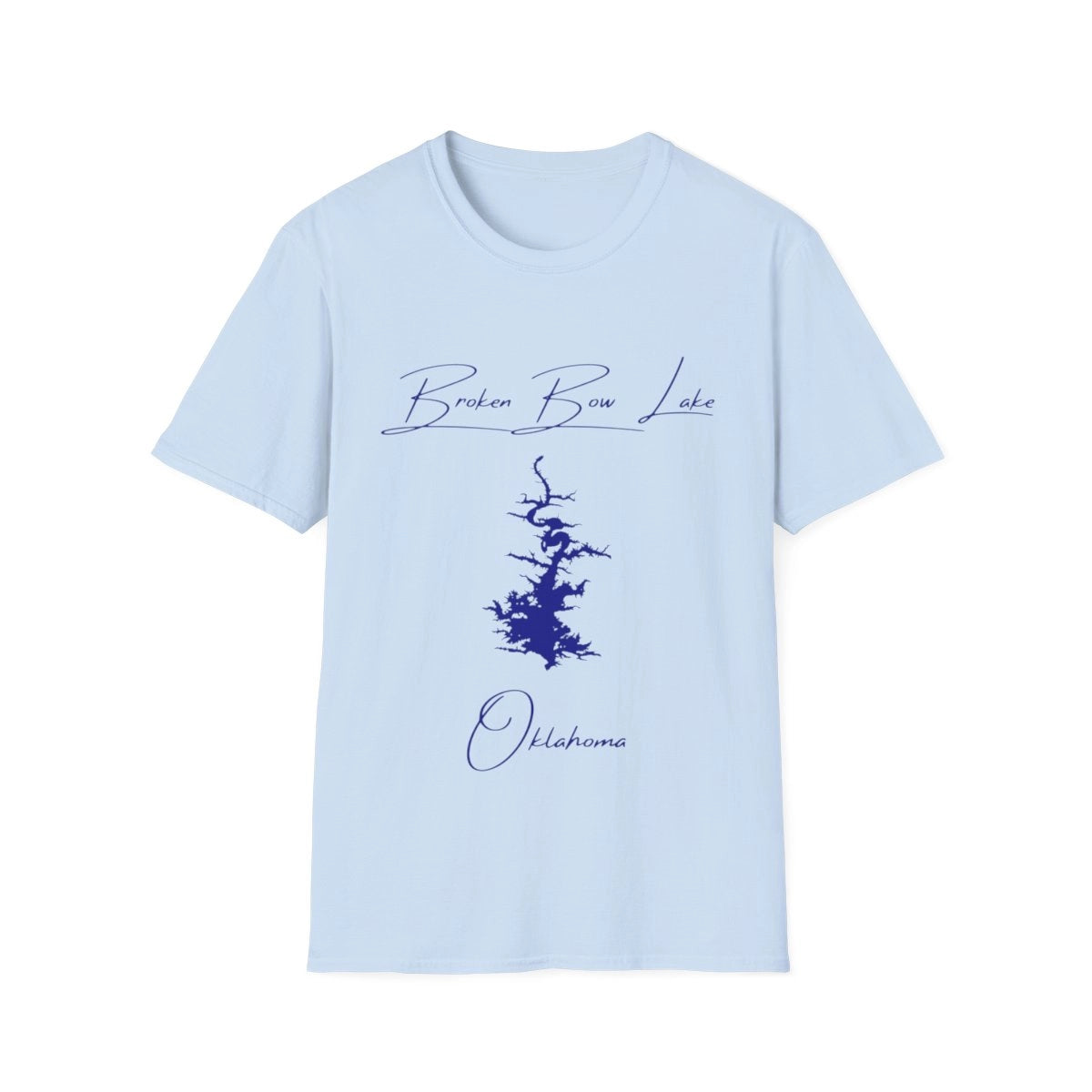 Oklahoma  Broken  Bow  Lake  T-shirt  front  position  view  from  front  light  blue.webp