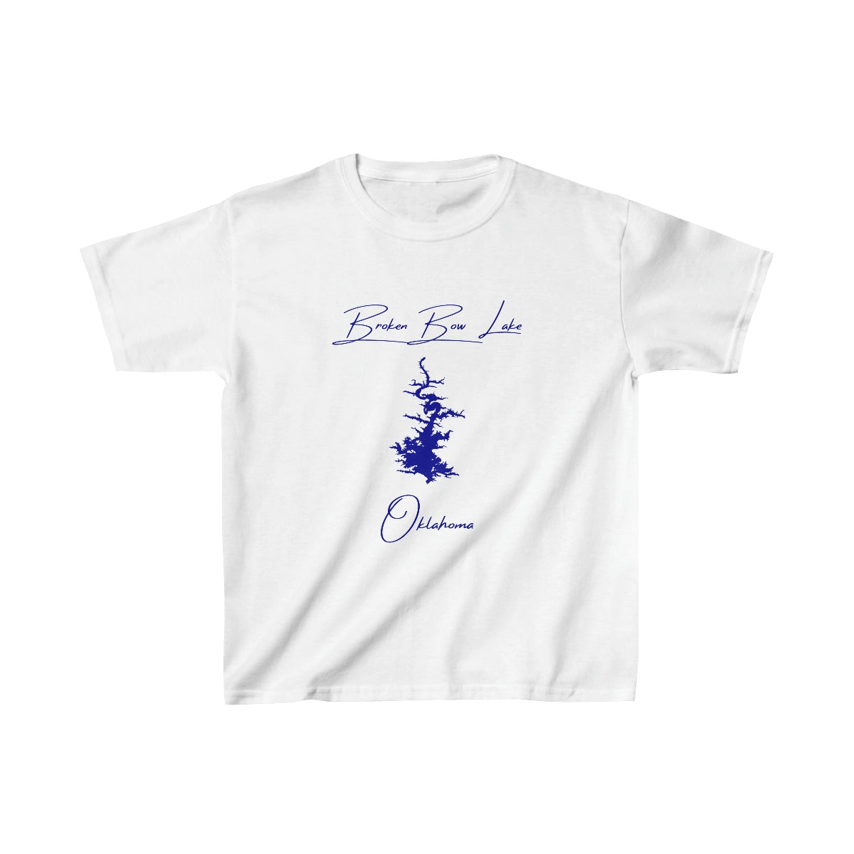 Oklahoma  Broken  Bow  Lake  Youth  T-shirt  front  position  view  from  front  white.webp