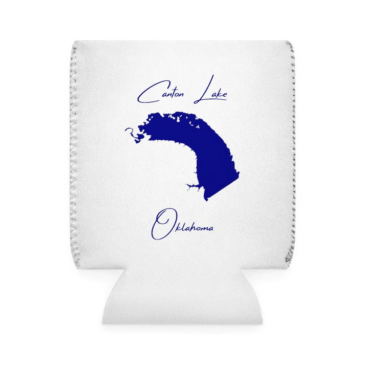 Oklahoma  Canton  Lake  Can  Koozie  front  position  view  from  front-1  white.webp