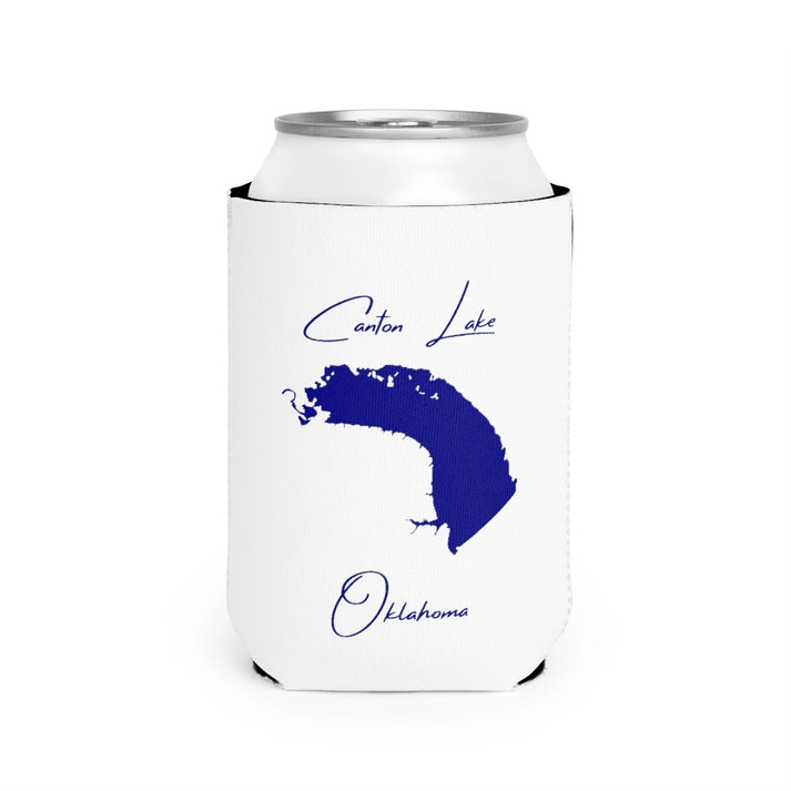 Oklahoma  Canton  Lake  Can  Koozie  front  position  view  from  front-2  white.webp