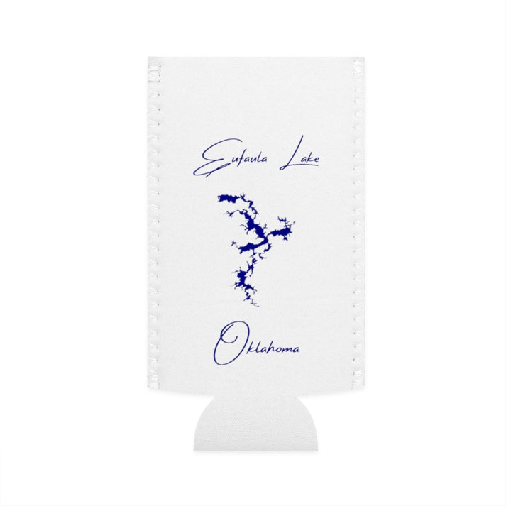 Oklahoma  Eufaula  Lake  Slim  Can  Koozie  front  position  view  from  flat-front  white.webp