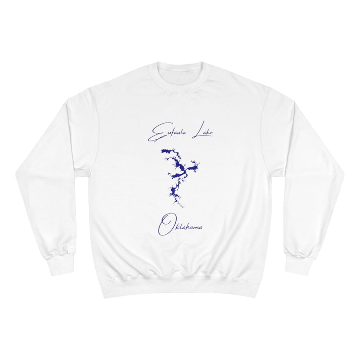 Oklahoma  Eufaula  Lake  Sweatshirt  front  position  view  from  front  white.webp