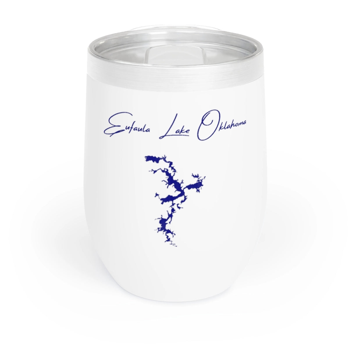 Oklahoma  Eufaula  Lake  Wine  Tumbler  front  position  view  from  front  white.webp