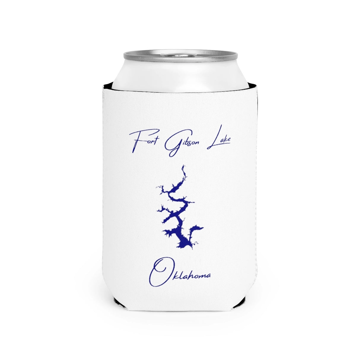 Oklahoma  Fort  Gibson  Lake  Can  Koozie  front  position  view  from  front-2  white.webp