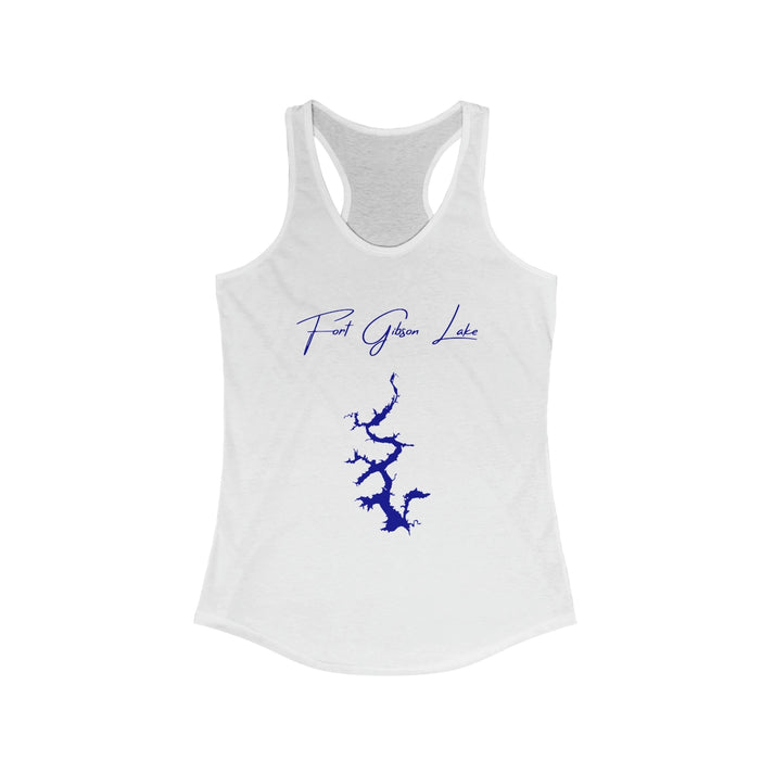 Oklahoma  Fort  Gibson  Lake  Racerback-Tank  front  position  view  from  front  solid  white.webp