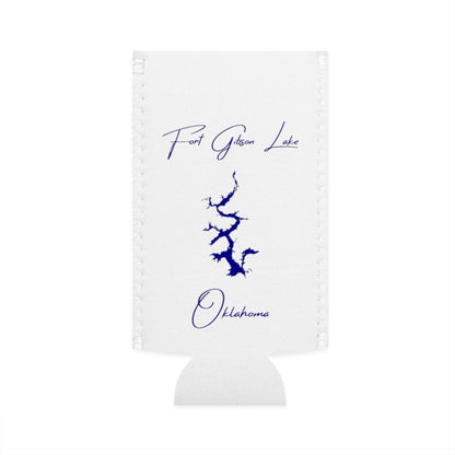 Oklahoma  Fort  Gibson  Lake  Slim  Can  Koozie  front  position  view  from  flat-front  white.webp