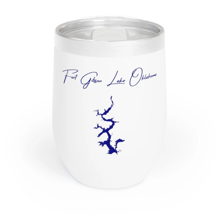 Oklahoma  Fort  Gibson  Lake  Wine  Tumbler  front  position  view  from  front  white.webp