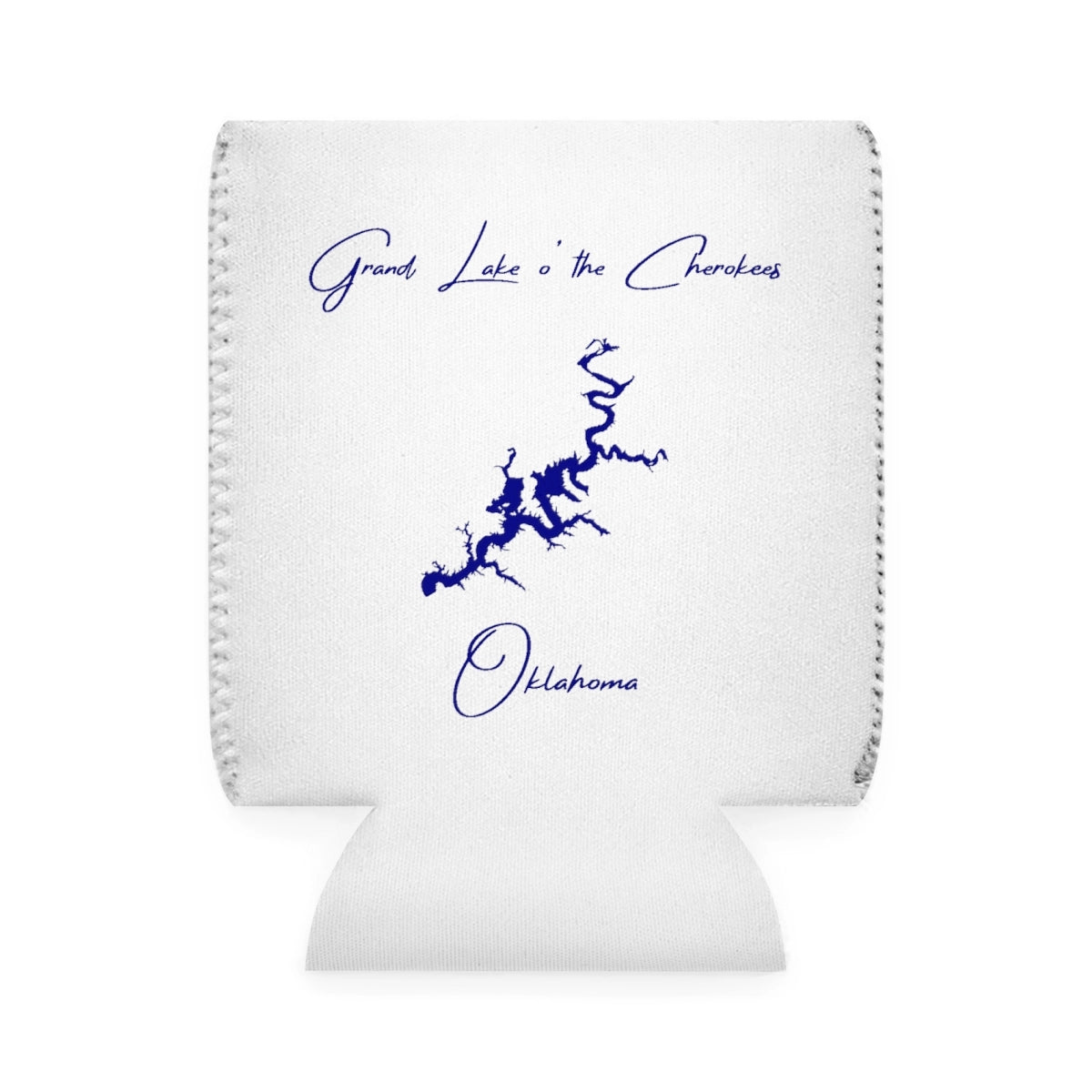 Oklahoma  Grand  Lake  o'  the  Cherokees  Can  Koozie  front  position  view  from  front-1  white.webp